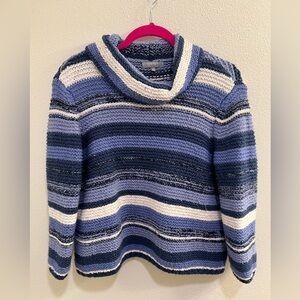 Habitat Cowl Neck Crochet Style Sweater Small